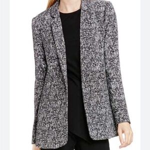 Vince Camuto Blazer Black and White Open Front Travel Jacket Coat All Season